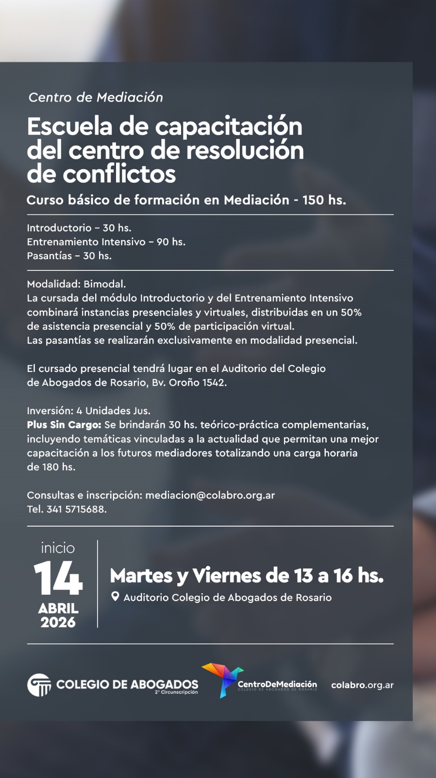 CURSO BÁSICO DE FORMACIÓN EN MEDIACIÓN - - 2026